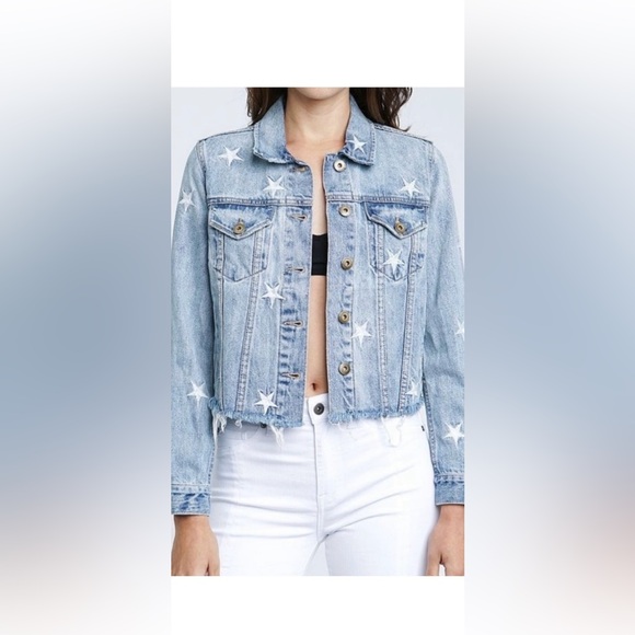 Pistola Brando Star Embroidery Denim Jacket Size Small Fall Winter Festival Boho - Picture 4 of 11